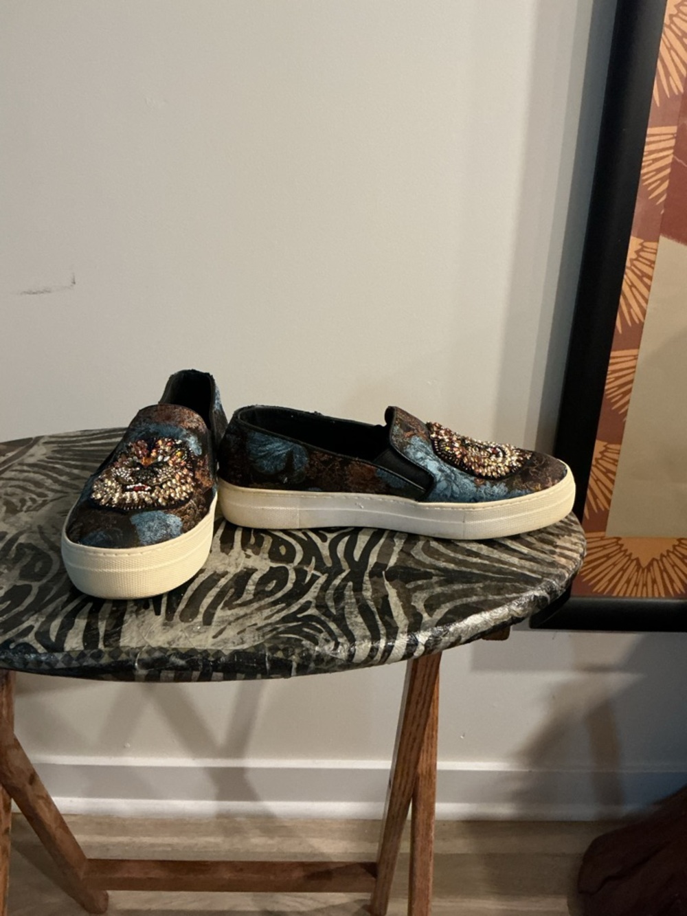 Steve Madden Metallic Blue and Bronze Slip-On Sneakers - Picture 5 of 5